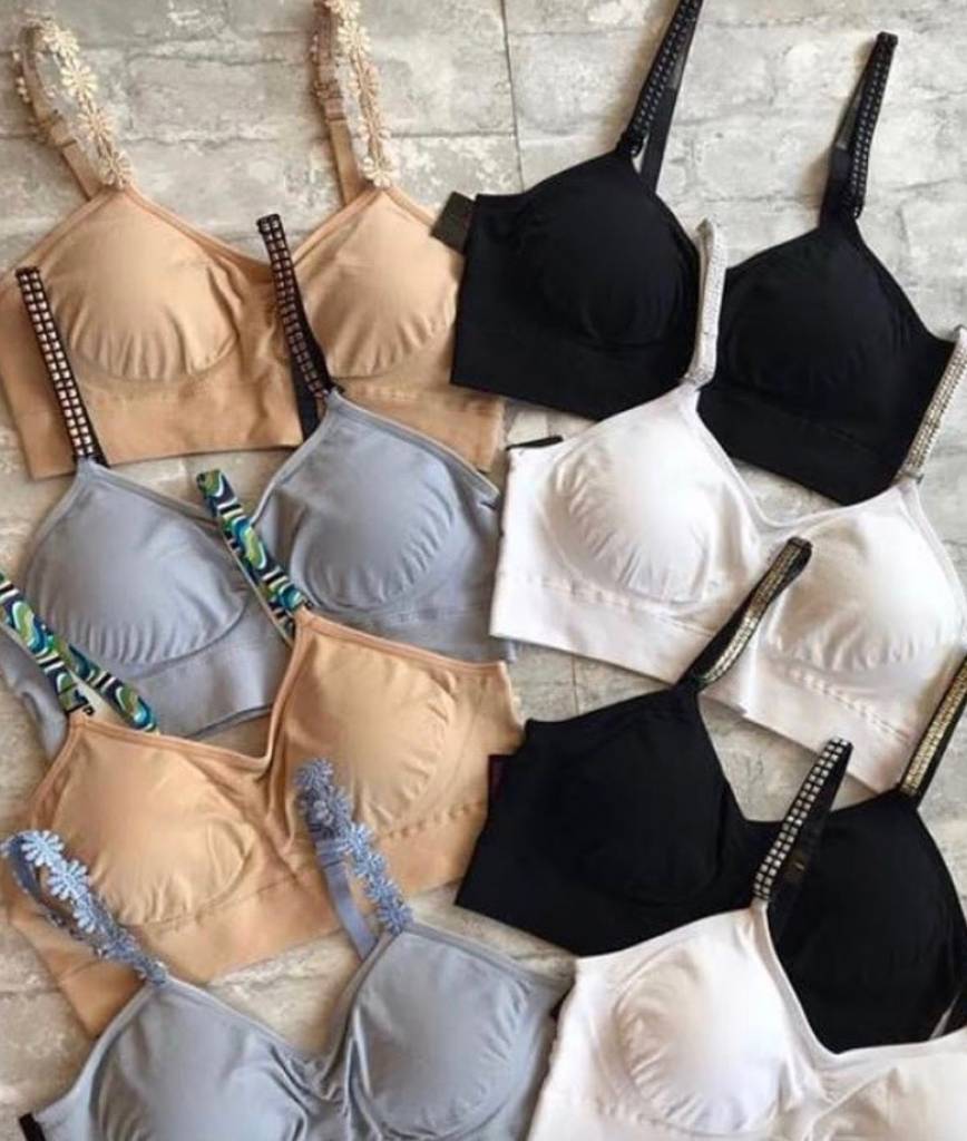 One Size Bra with Decorative Straps Casual 2 Dressy