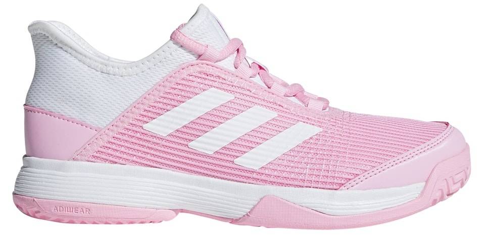 pink and white tennis shoes