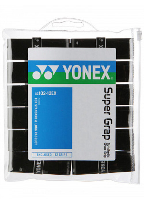 Yonex Super Grap 12 Pack Black Overgrips