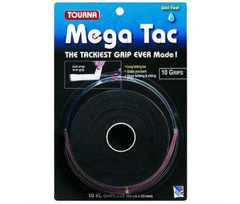 Tourna Mega Tac Overgrip Black 10 Pack
