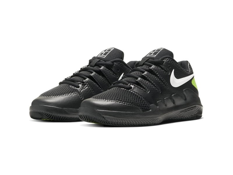 Nike Junior Vapor X Tennis Shoes Kids Black/Volt - Tennis ...