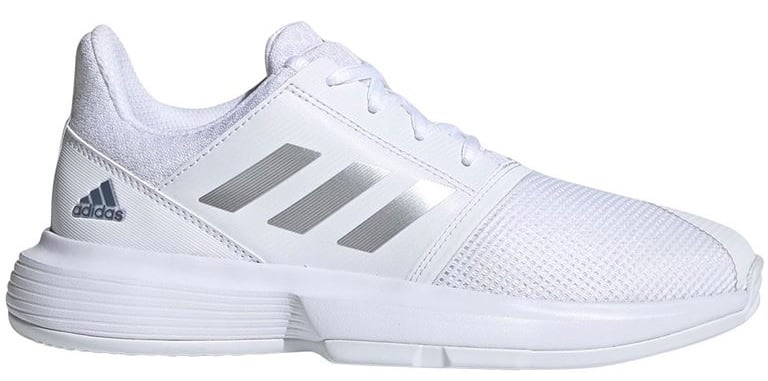 white and silver adidas shoes