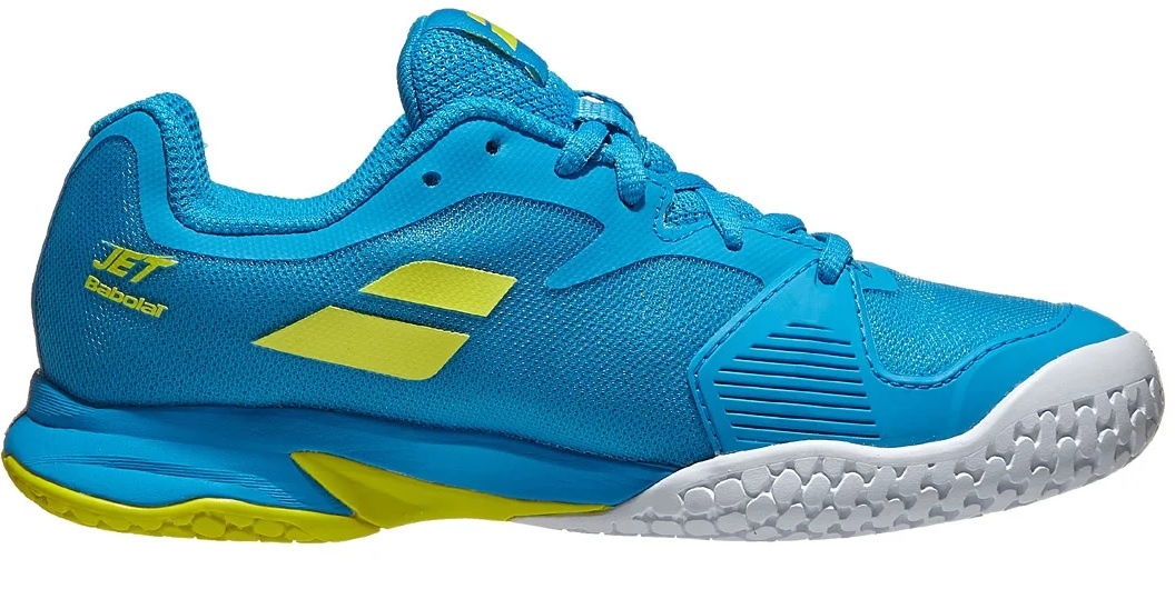 yellow and blue tennis shoes