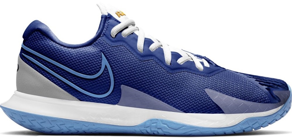 blue and gold tennis shoes