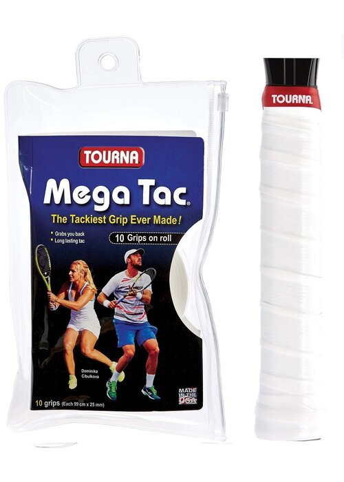 Tourna Mega Tac Overgrips White 10 Pack
