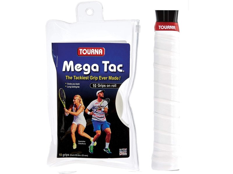 Tourna Mega Tac Overgrips White 10 Pack