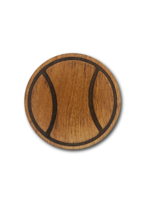 Racquet Inc Premium Wood Drink Coasters (6 Pack) Tennis