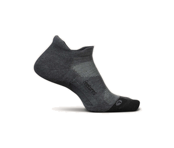 Feetures Elite Max Cushion No-Show Tab Socks Grey L