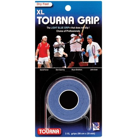Tourna Overgrip XL 3 Pack Blue - Tennis Topia