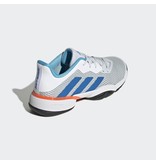 Adidas Adidas Barricade Junior Tennis Shoe- Grey/White/Blue