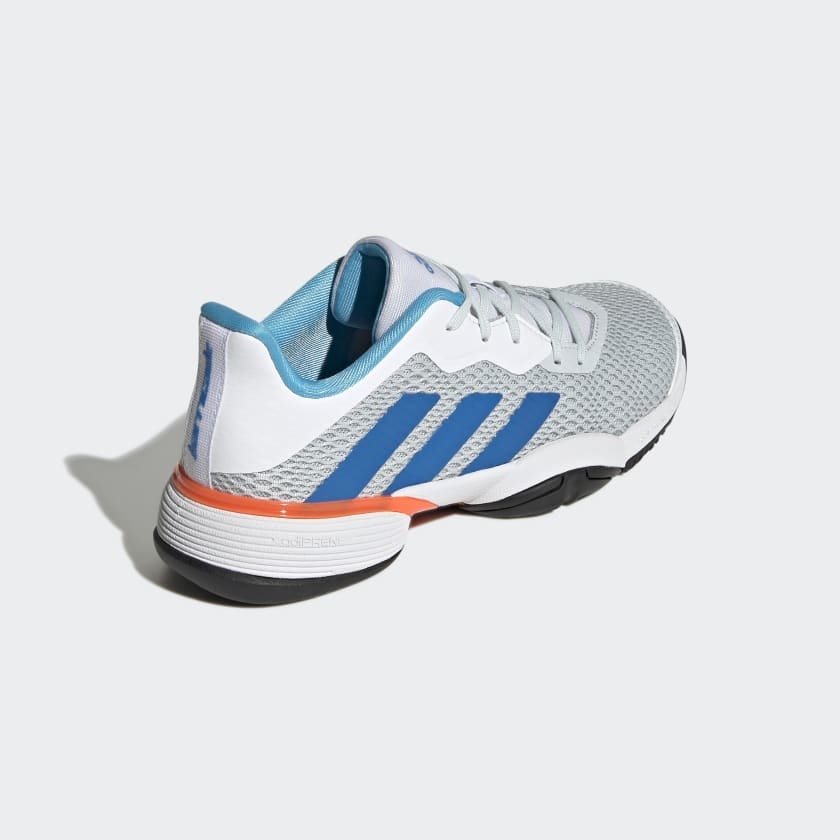 Adidas Barricade Tennis Shoe- Grey/White/Blue - Tennis Topia - Best Sale Prices and Service in Tennis