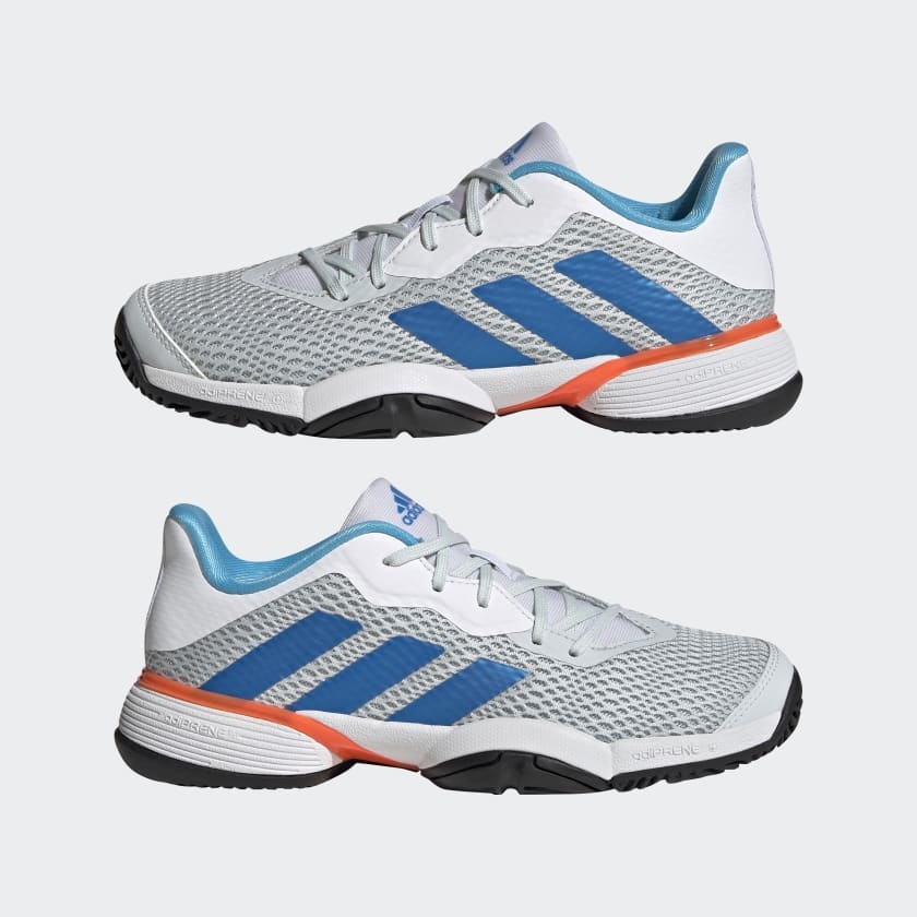 Adidas Barricade Junior Tennis Shoe- Grey/White/Blue - Tennis Topia - Best Sale Prices and Service in