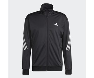 Men's Adidas 3 Stripe Knitted Jacket Black - Tennis Topia
