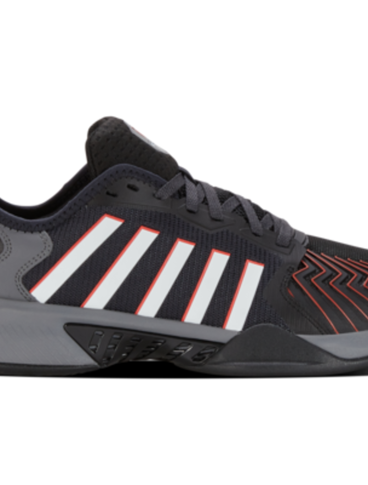 K-Swiss Pickleball Supreme Jet Black/Steel Gray/Spicy Orange (M)