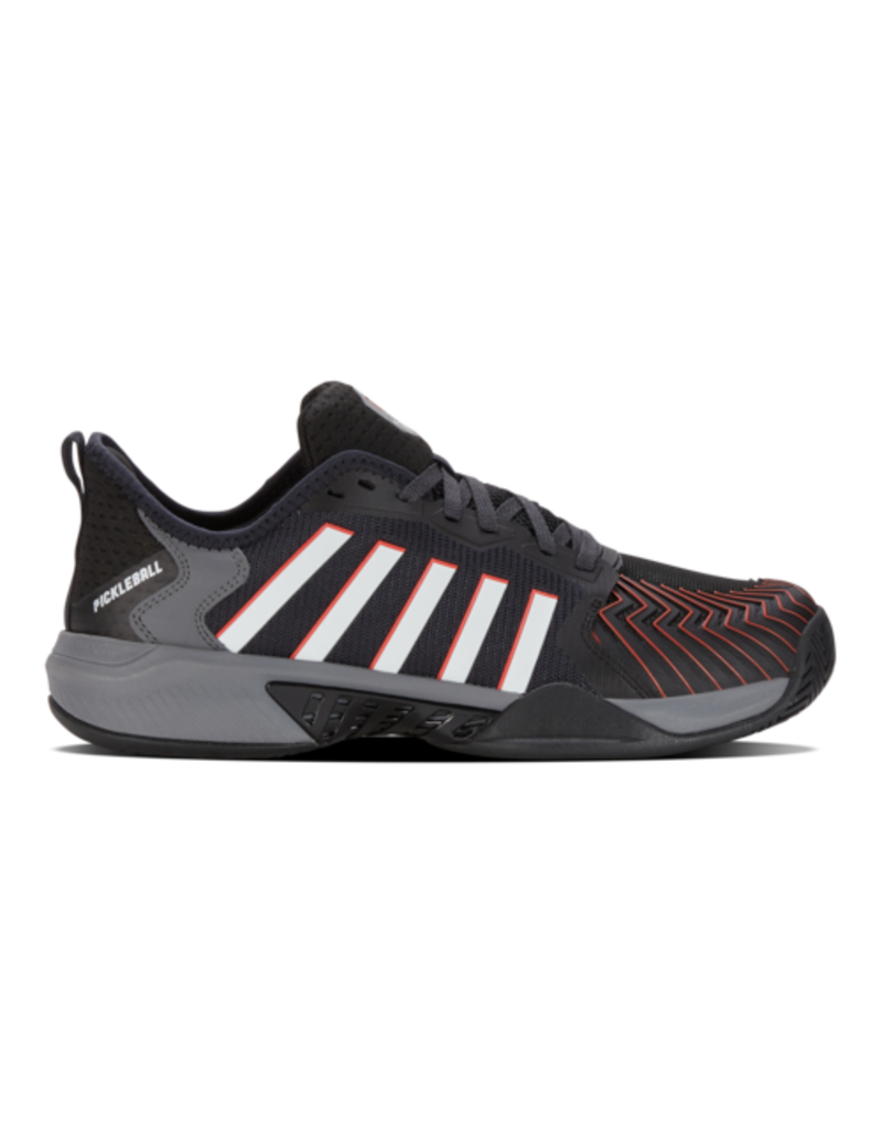 K-Swiss Pickleball Supreme Jet Black/Steel Gray/Spicy Orange (M)