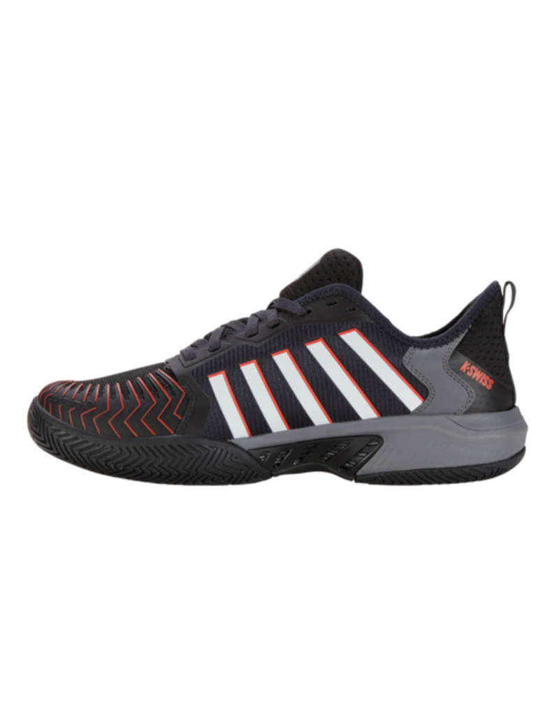 K-Swiss Pickleball Supreme Jet Black/Steel Gray/Spicy Orange (M)