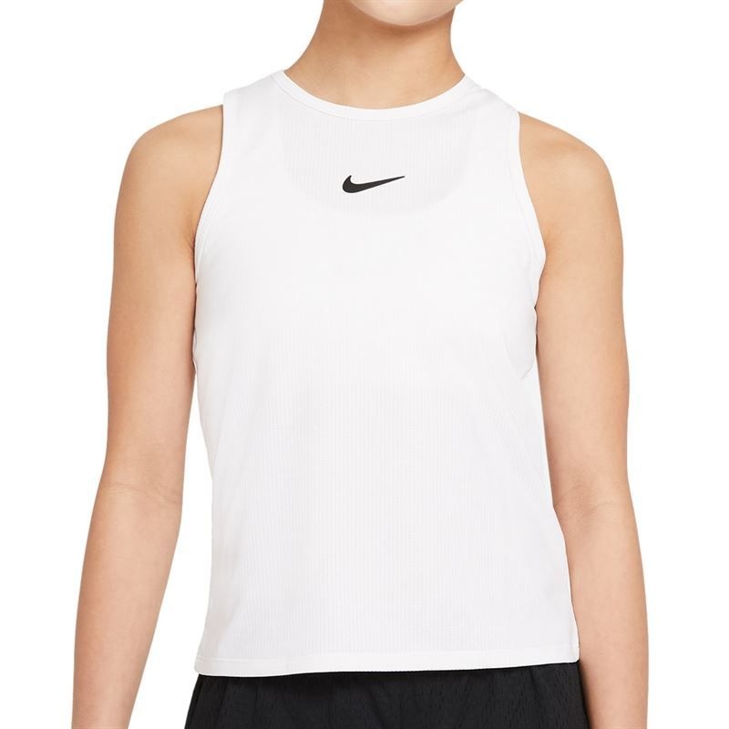 Girls Nike Court Dri Fit Victory Tank White - Tennis Topia