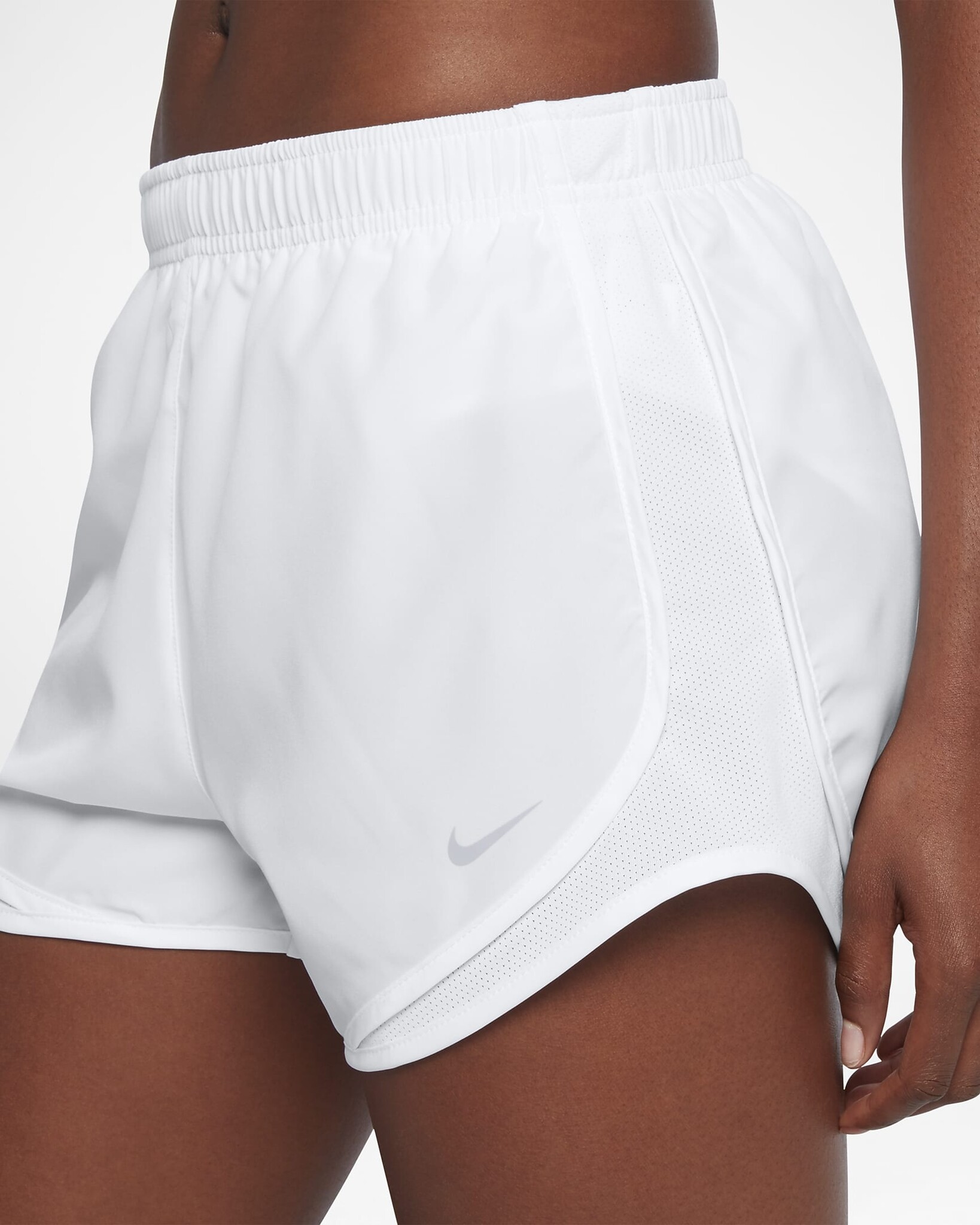 Girls' Dry Tempo Running Shorts White Tennis Topia