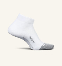 Feetures Elite Max Cushion No-Show Tab Socks White/Grey L