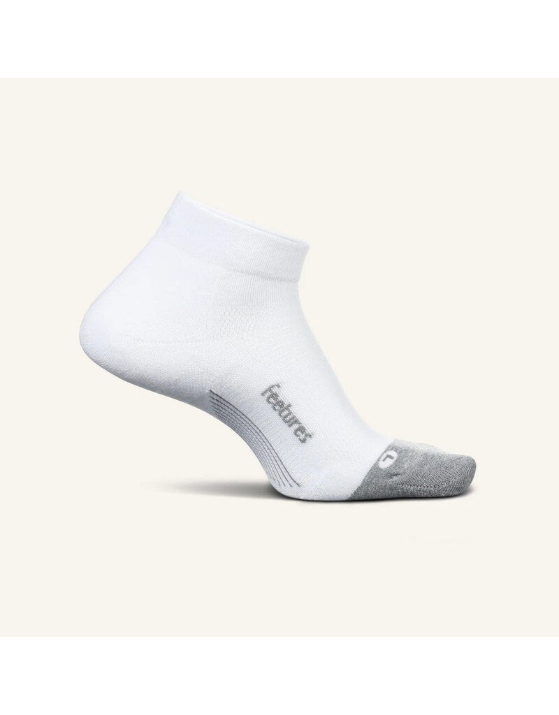 Feetures Elite Max Cushion No-Show Tab Socks White/Grey L