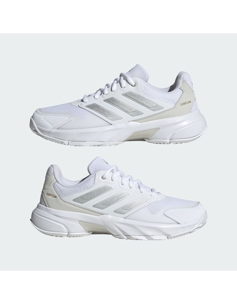 Adidas Woman's CourtJam Control 3 Cloud White / Silver Metallic / Grey One