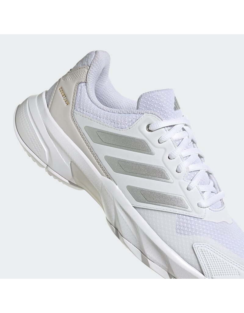 Adidas Woman's CourtJam Control 3 Cloud White / Silver Metallic / Grey One