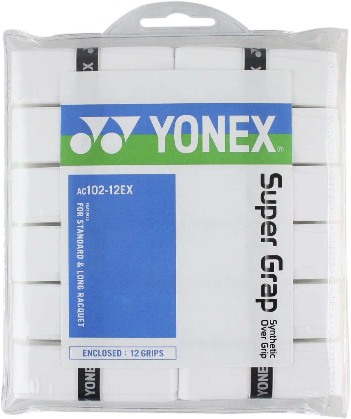 Yonex Super GRAP Tennis Overgrip - 12 Pack, Tacky Feel, Sweat Absorbent, Improves Control & Comfort