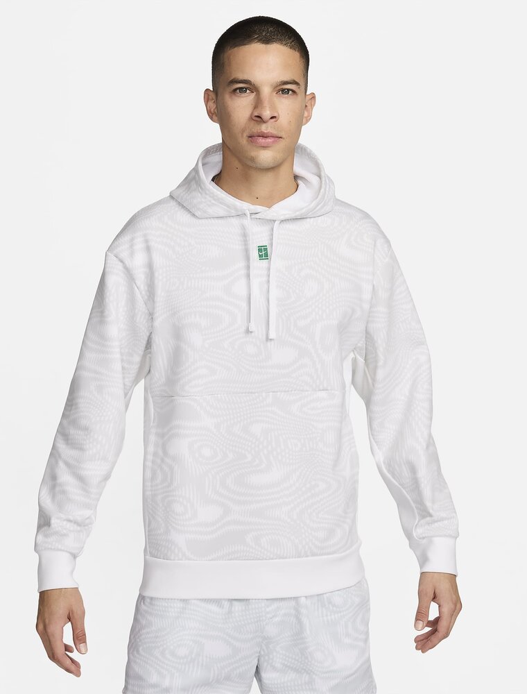 Nike NikeCourt Heritage Men's Dri-FIT Fleece Tennis Hoodie White Medium