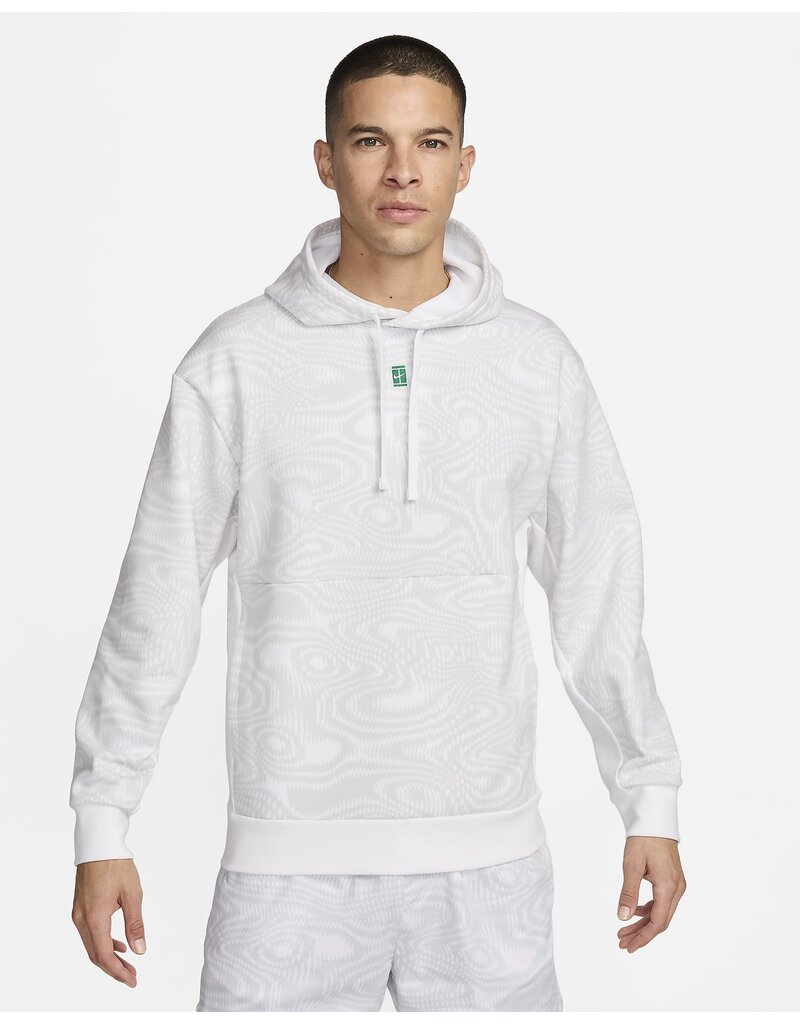 Nike NikeCourt Heritage Men's Dri-FIT Fleece Tennis Hoodie White Medium