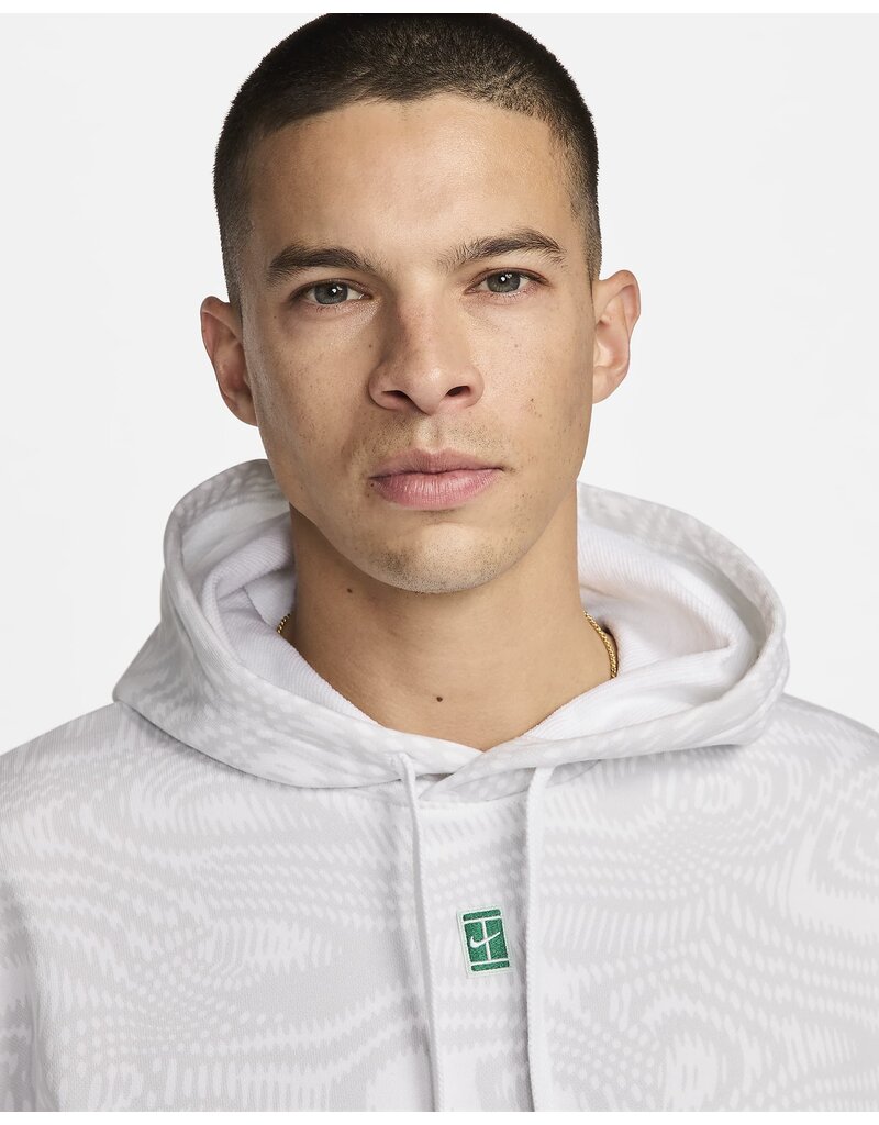 Nike NikeCourt Heritage Men's Dri-FIT Fleece Tennis Hoodie White Medium