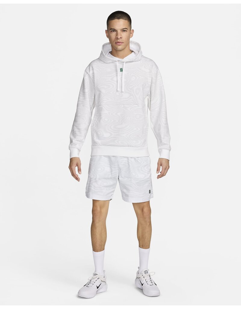 Nike NikeCourt Heritage Men's Dri-FIT Fleece Tennis Hoodie White Medium