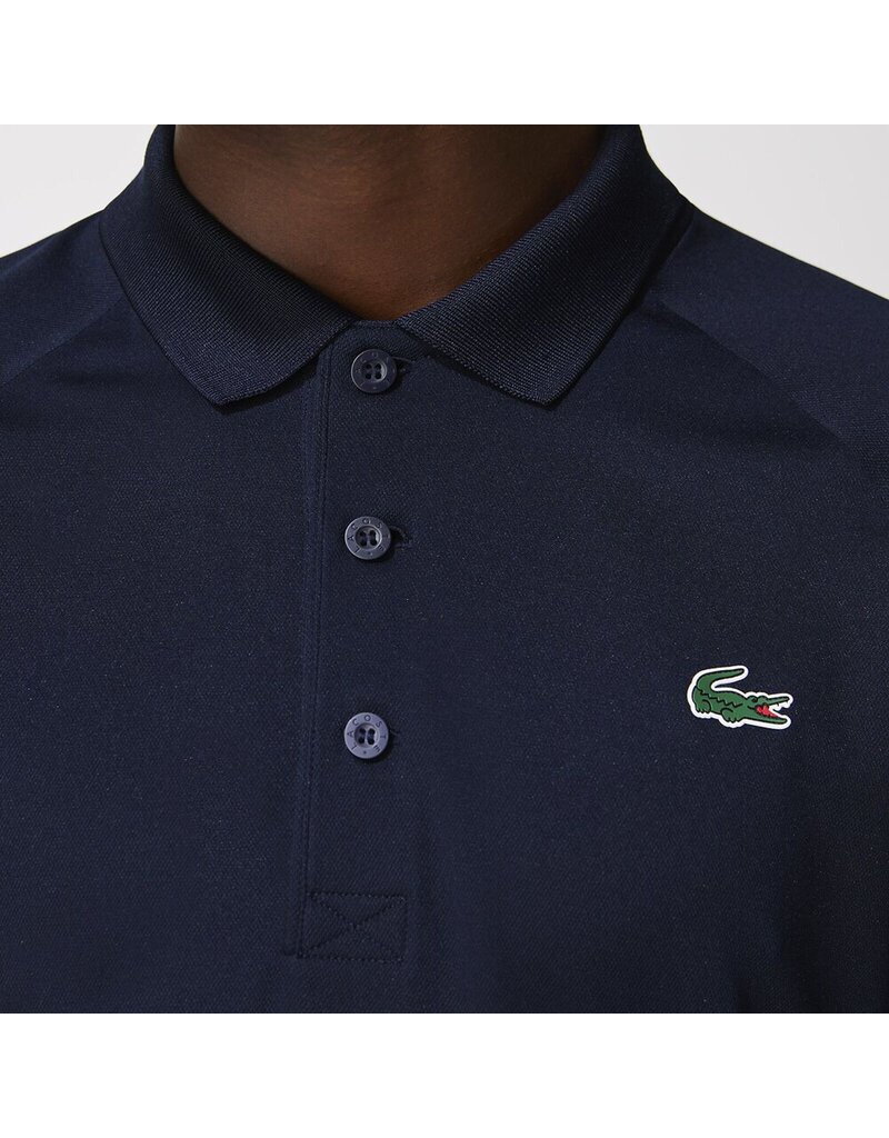 Lacoste SPORT Breathable Run-Resistant Interlock Polo Navy