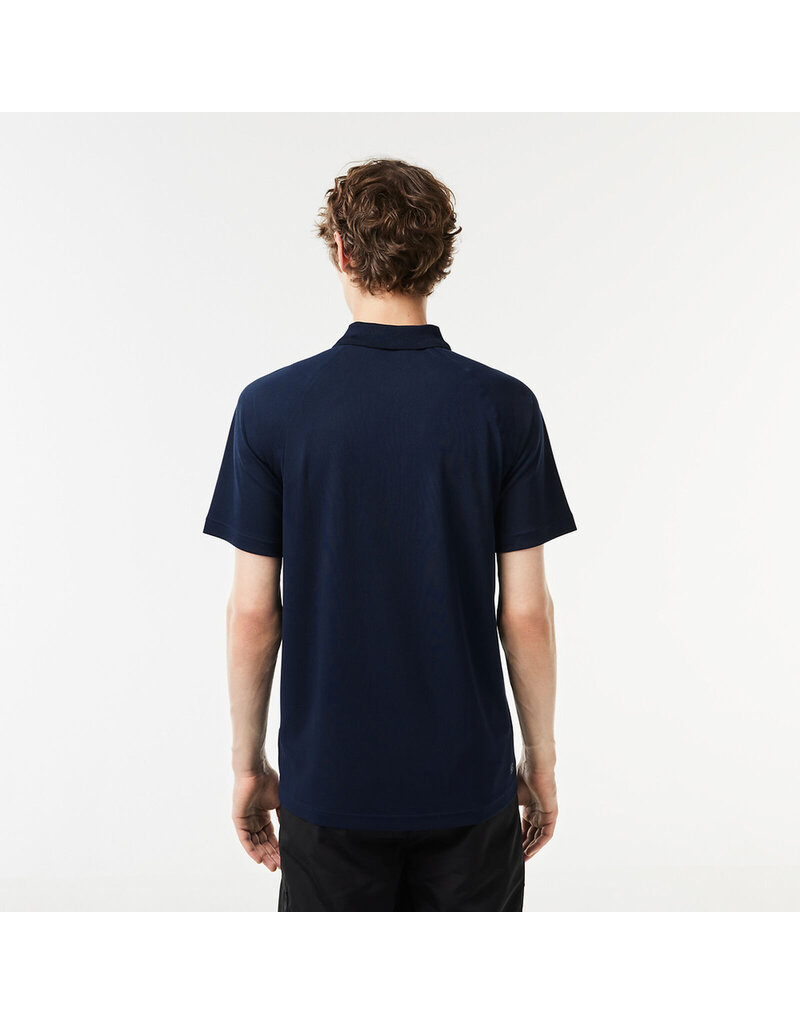Lacoste SPORT Breathable Run-Resistant Interlock Polo Navy