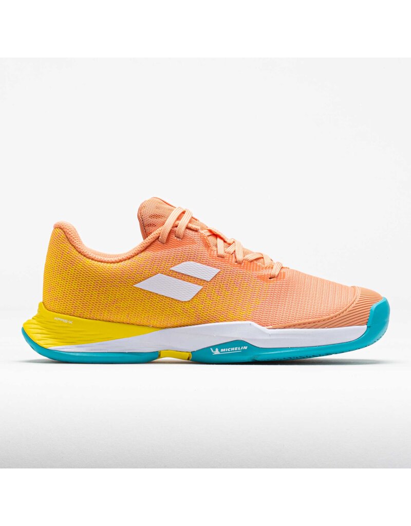 Babolat Jet Mach 3 All Court Junior Shoe- Coral/Gold Fusion