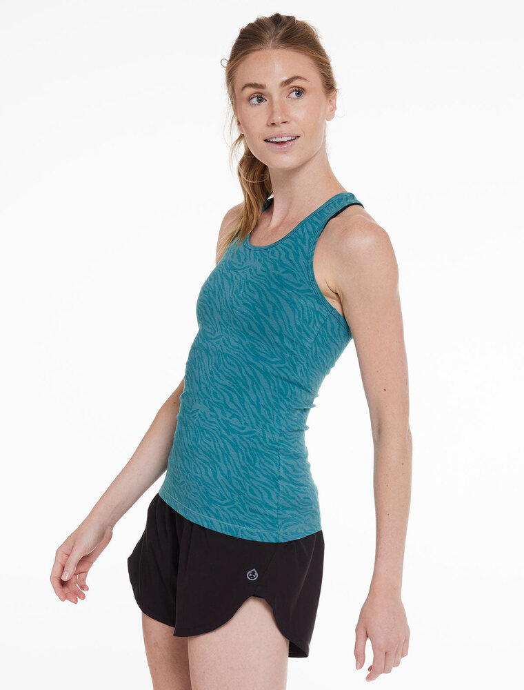 Tasc Recess Racer Back Tank Mountain Green Ripple