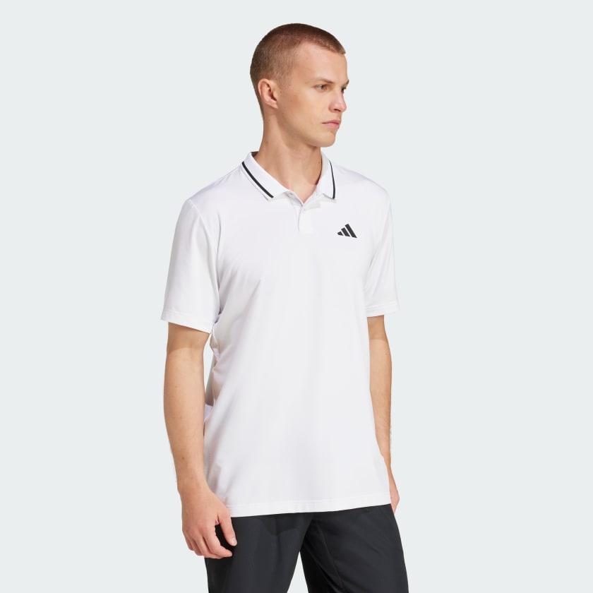 Men's Club Tennis Climacool Piqué Polo Shirt White - Tennis Topia