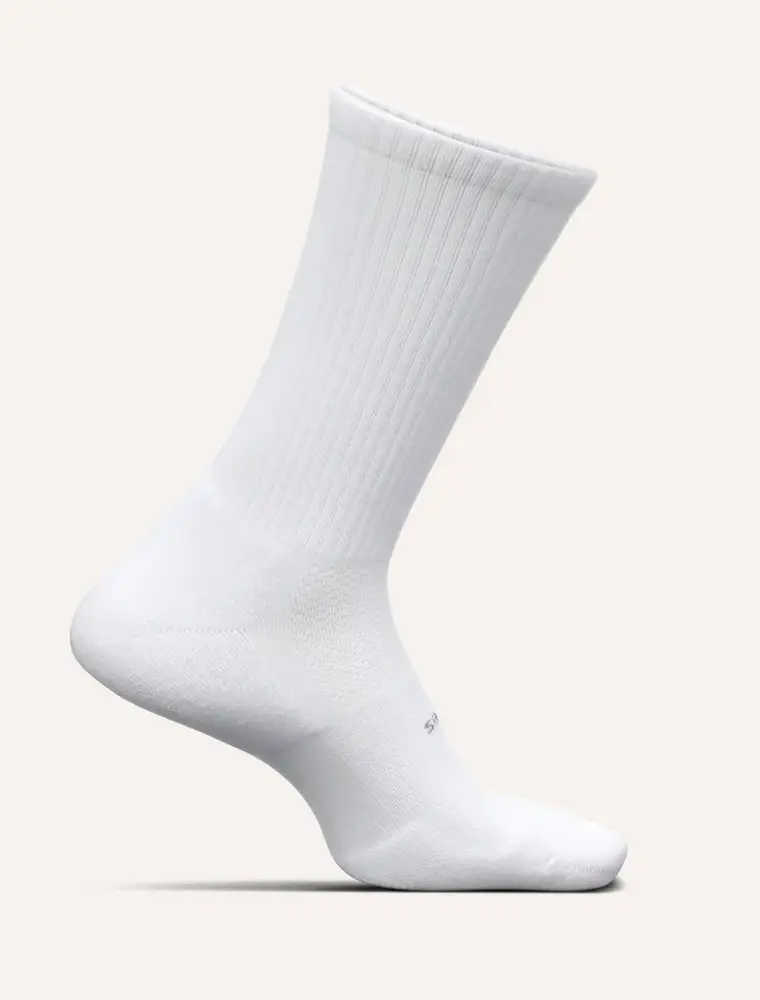 Feetures Max Cushion Crew Sock - White