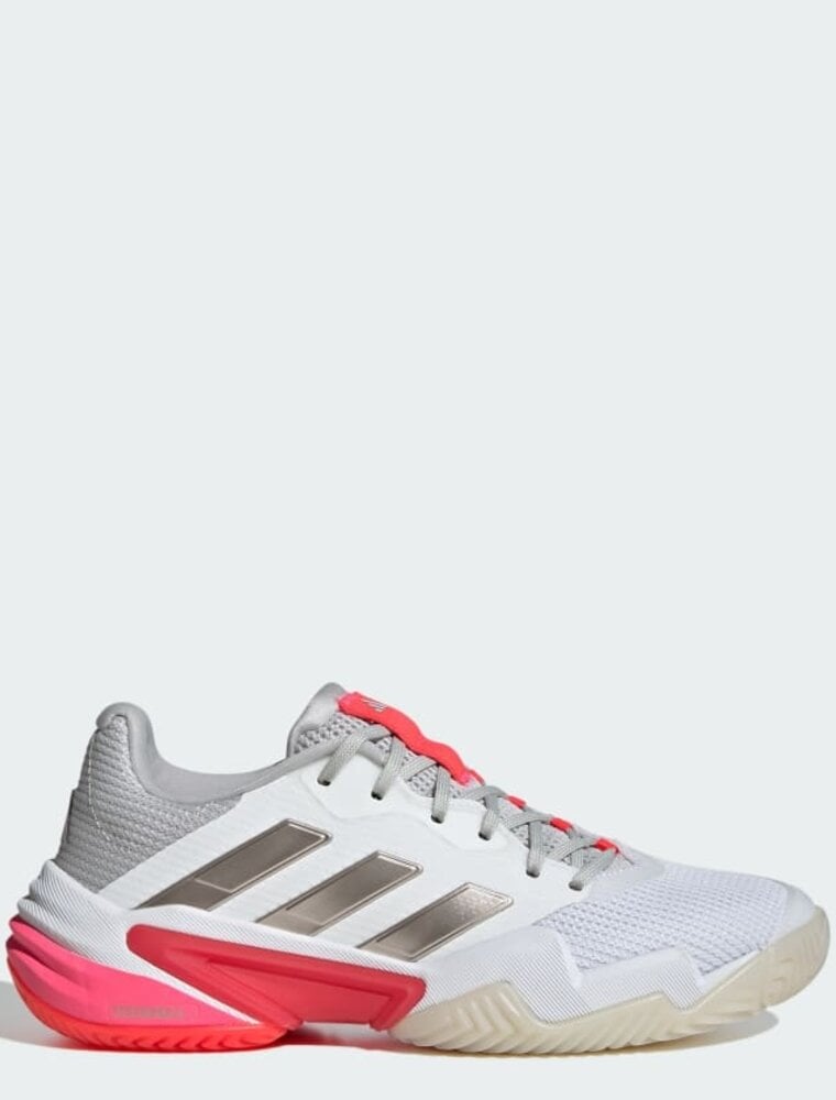 Adidas Courtjam Control 3 Women's - Cloud White / Champagne Met. / Lucid Red
