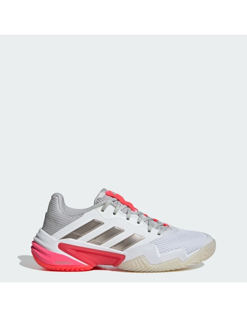 Adidas Courtjam Control 3 Women's - Cloud White / Champagne Met. / Lucid Red