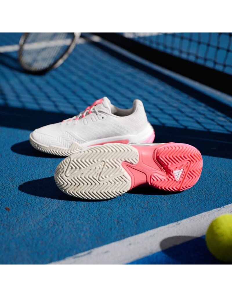 Adidas Courtjam Control 3 Women's - Cloud White / Champagne Met. / Lucid Red