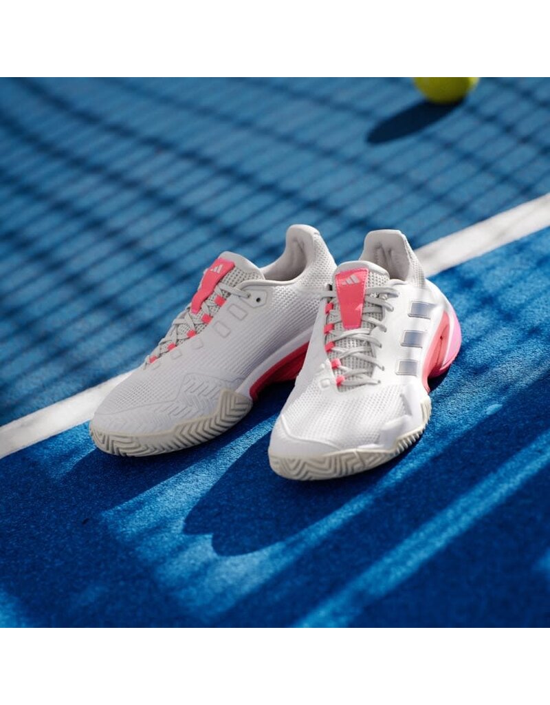 Adidas Courtjam Control 3 Women's - Cloud White / Champagne Met. / Lucid Red