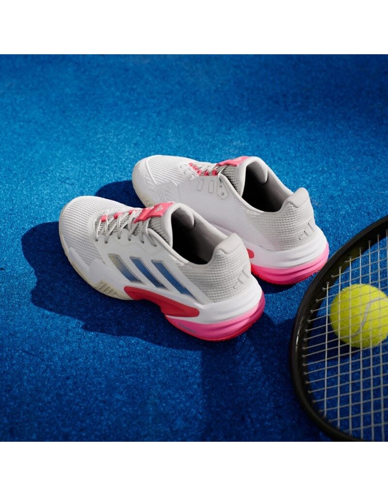 Adidas Courtjam Control 3 Women's - Cloud White / Champagne Met. / Lucid Red