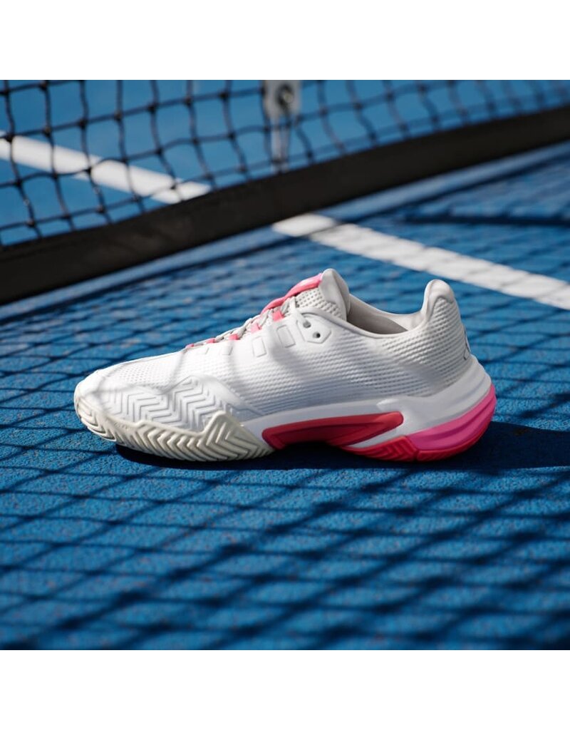 Adidas Courtjam Control 3 Women's - Cloud White / Champagne Met. / Lucid Red