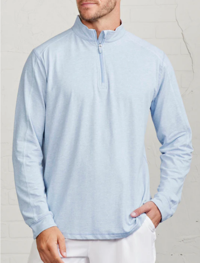 Tasc Carrollton 1/4  Quarter Zip Cloud Heather/Marble Heather