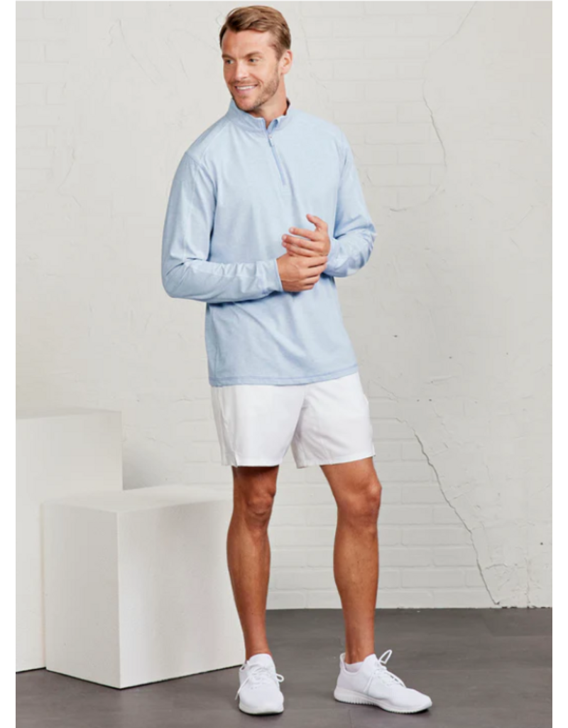 Tasc Carrollton 1/4  Quarter Zip Cloud Heather/Marble Heather