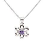 Cherished Moments Sterling Silver Birthstone Necklace with Daisy