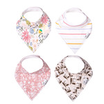 Copper Pearl Baby Bandana Bibs - Olive Set - 4 pack
