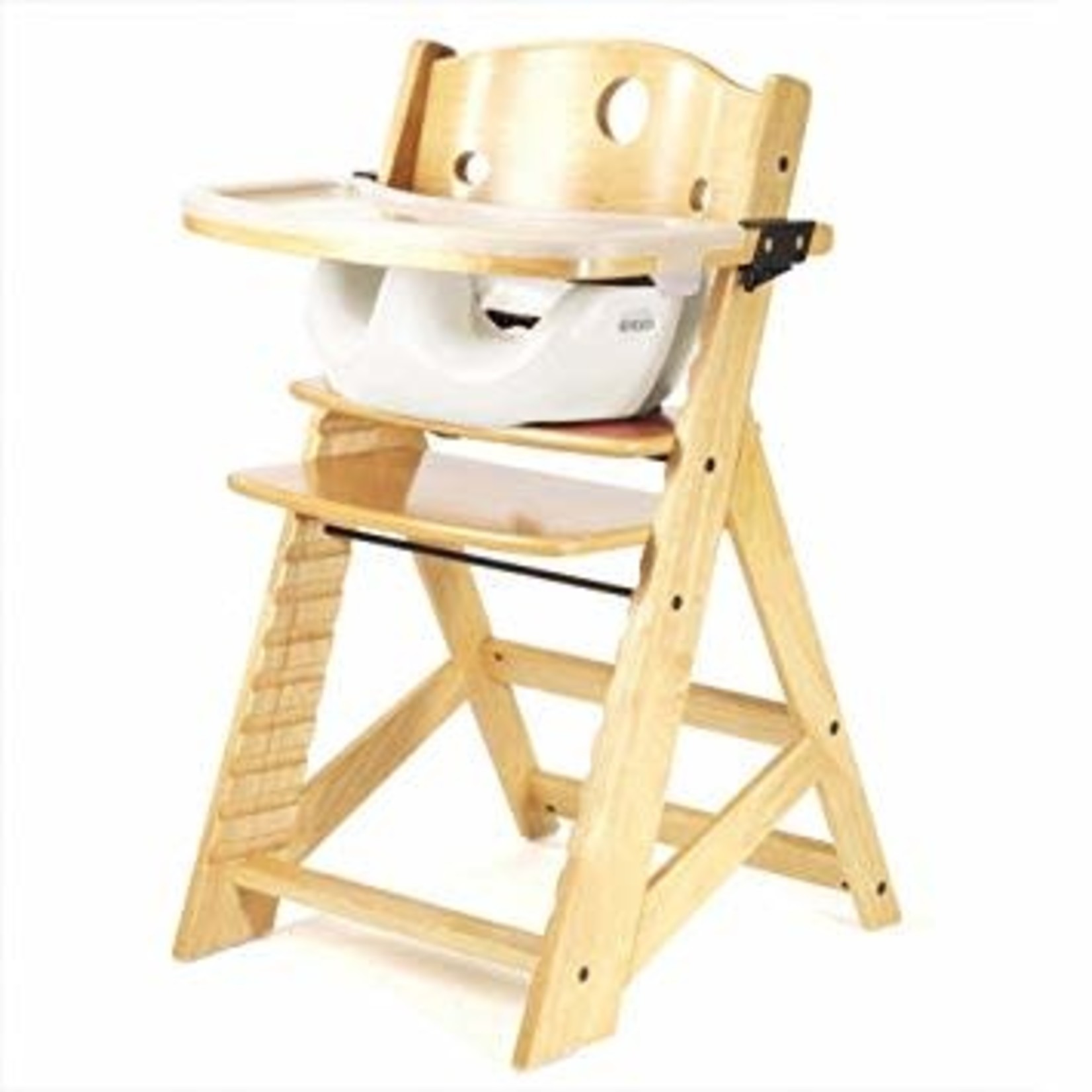 Keekaroo by Bergeron By Design Height Right High Chair with Tray and Cover - Natural with Grey infant insert