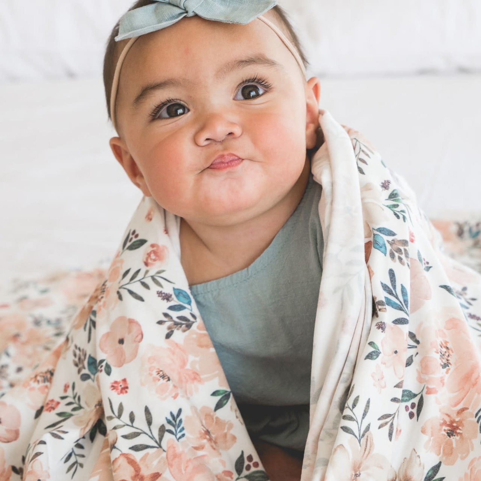 Copper Pearl Knit Swaddle Blanket - Autumn