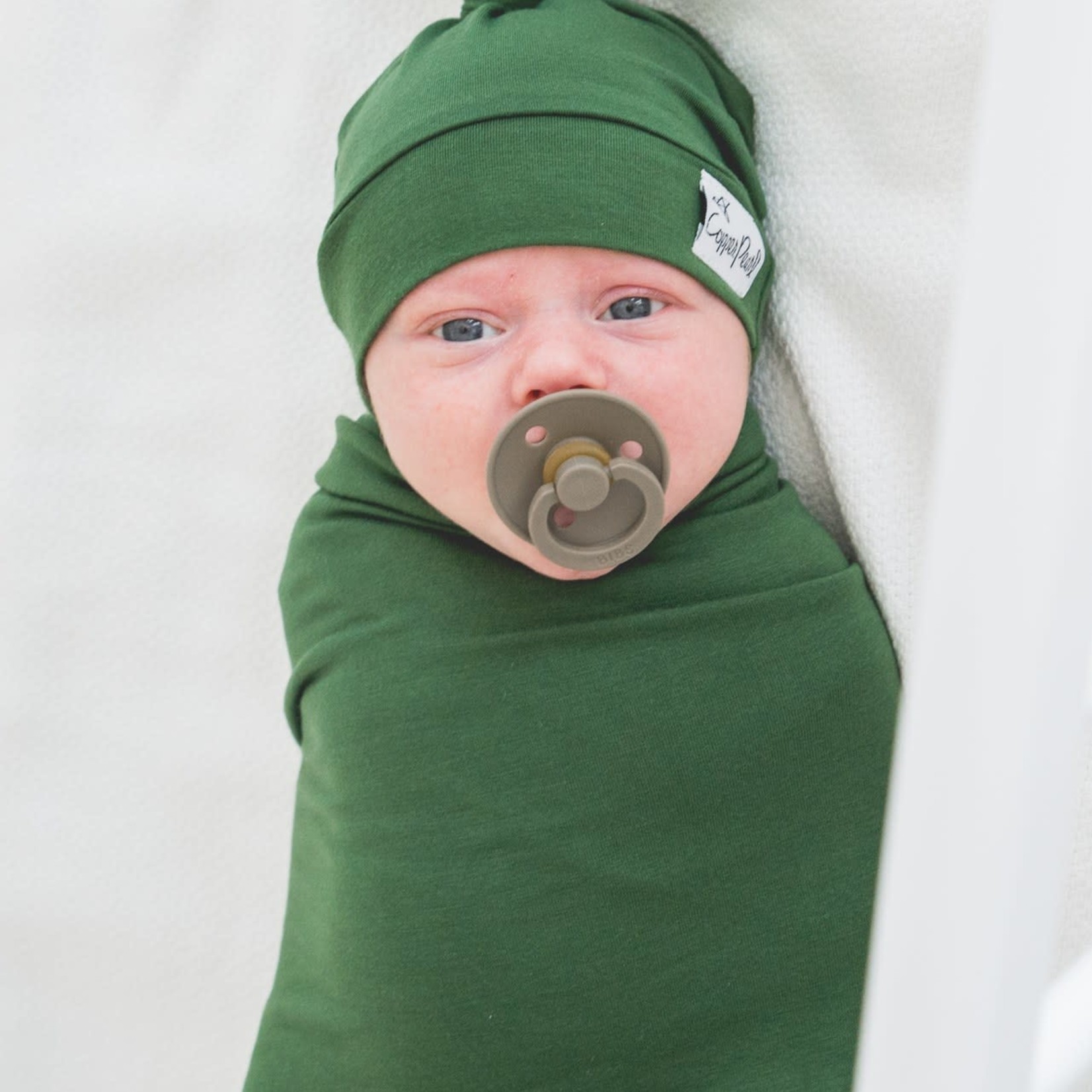 Copper Pearl Newborn Top Knot Hat 